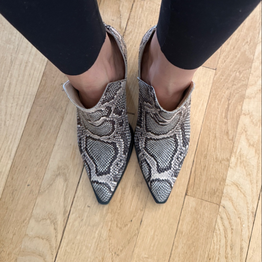 Vince Camuto Snakeskin Pattern Ankle Booties